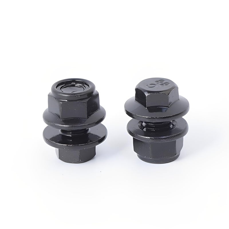 Minho M8-1.25 x 12mm Flange Head Bolts in Carbon Steel Material,Flange Hexagon Screws Come with Flange Nuts,Black Oxide Finish Plated,Full Thread, 25 Sets - Image 5